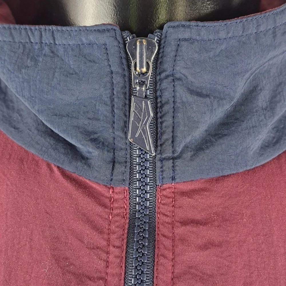 Vintage Reebok spellout burgundy & blue   colorblock XLL windbreaker jacket